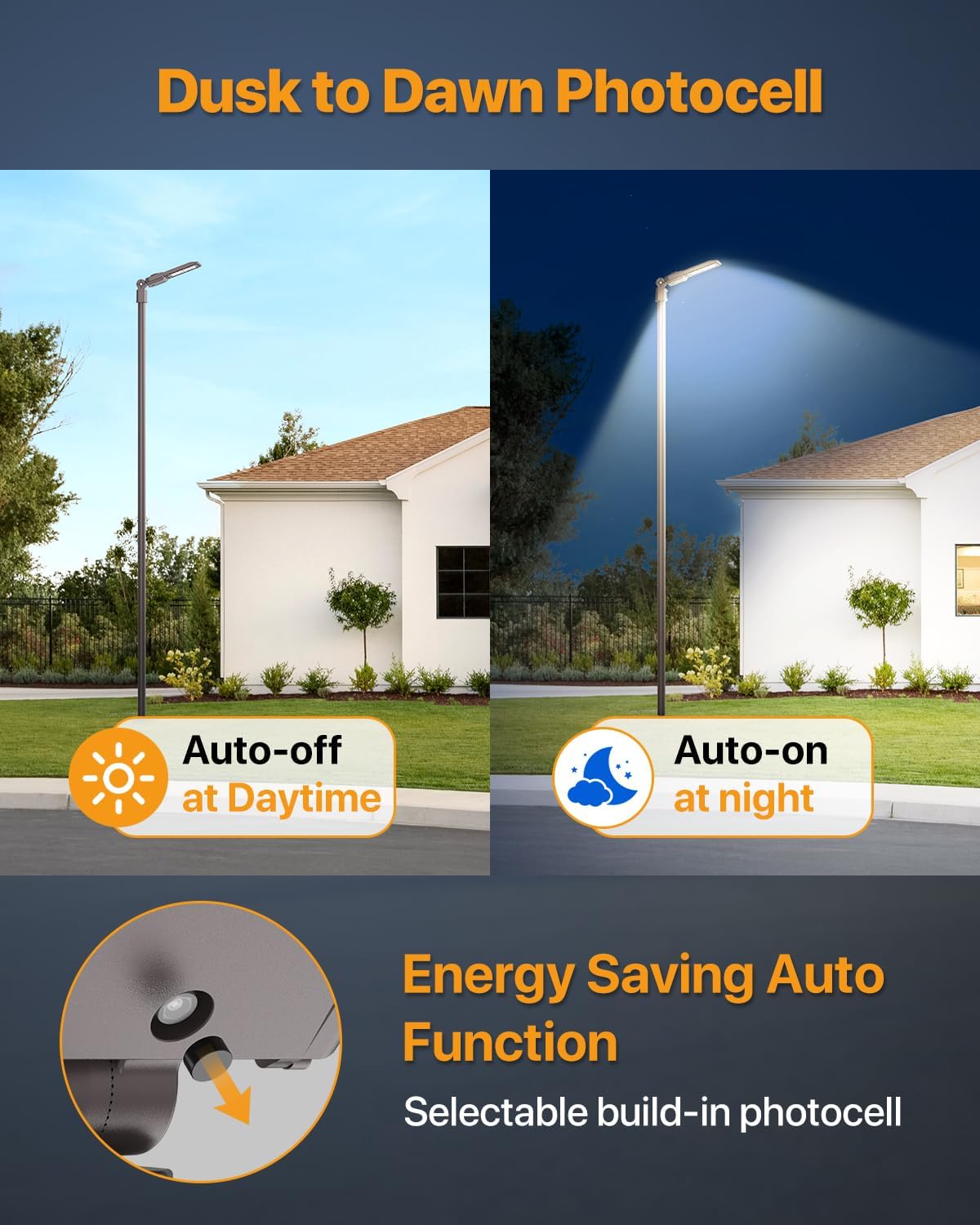 Led Parking Lot Light 300W 45,000LM Slip Fitter Led Street Pole Light with Dusk-to-Dawn Photocell 5000K 100-277V IP65 Waterproof 3Pack Commercial Area Lighting for Parking Lot, Roadways