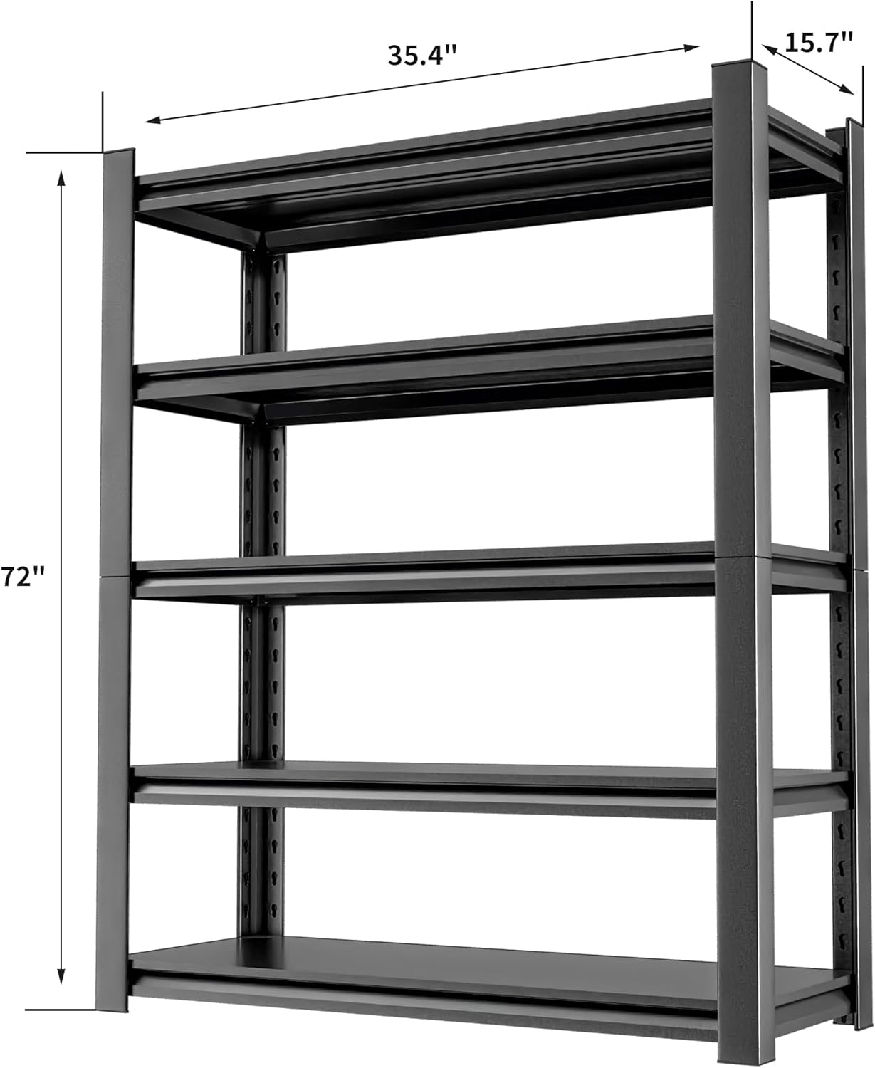 Storage Shelves Garage Shelving Heavy Duty - 72''H Garage Shelves Adjustable 5 Tier Metal Shelving Unit Storage Rack Shelving Industrial Utility Shelf 16" D x36 W x72 H（2 Pieces）