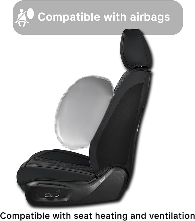 Black Car Seat Covers Full Set,Waterproof Leather Car Seat Covers,Suitable for suvs, sedans, and Pickup Trucks