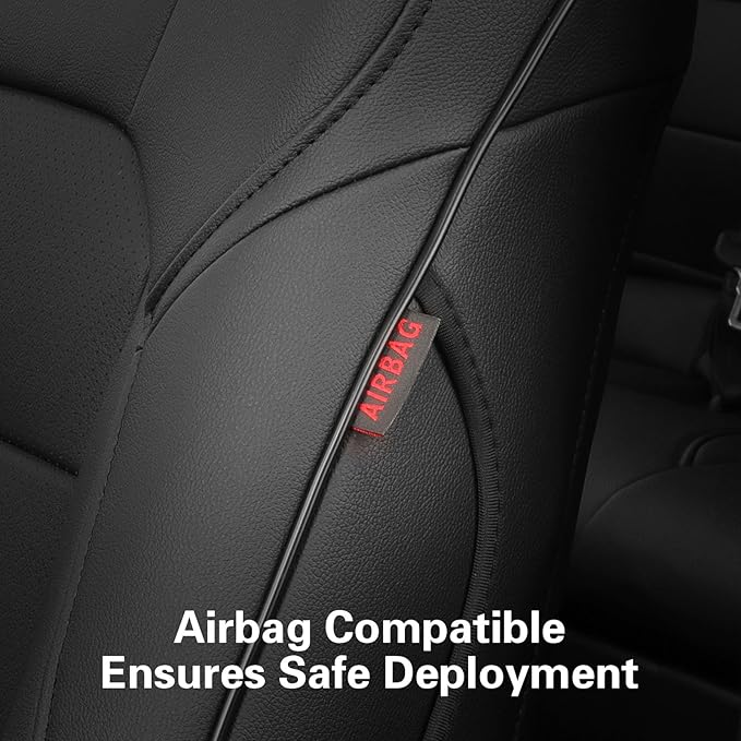 EKR Camry Seat Covers for Toyota Camry XSE,XLE 2025 2026 Waterproof Leather Car Seat Cover Full Set for Trucks SUV-Faux Leather (Black)