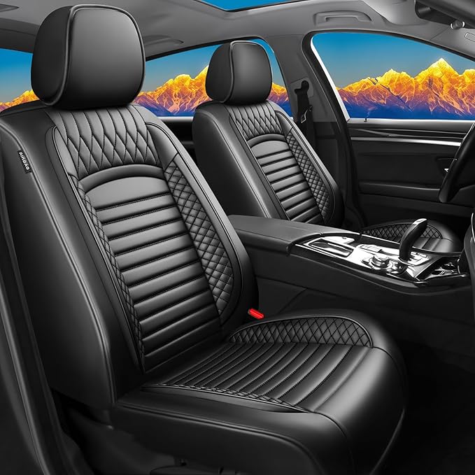 Fit Prologue Car Seat Covers for Honda Prologue 2024 2025 2026-Upgraded Premium Waterproof & Breathable Leather,Airbag Compatible,All-Weather Seat Cushion Protector,Full Set,Black