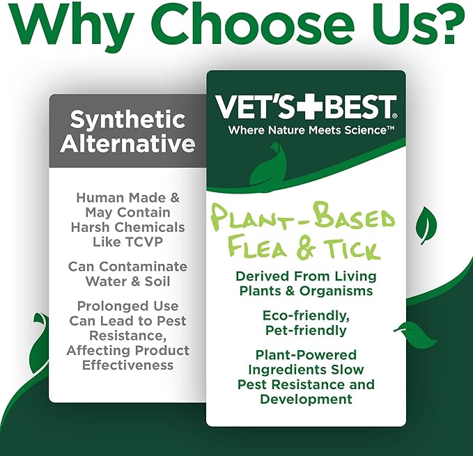 Vet's Best Natural Flea & Tick Mist for Cats – Plant-Powered Spray with Cotton Spice Scent – Natural Flea Prevention and Pest Control – Gentle Formula for Indoor Use – Safe for Pets – 6.3 oz