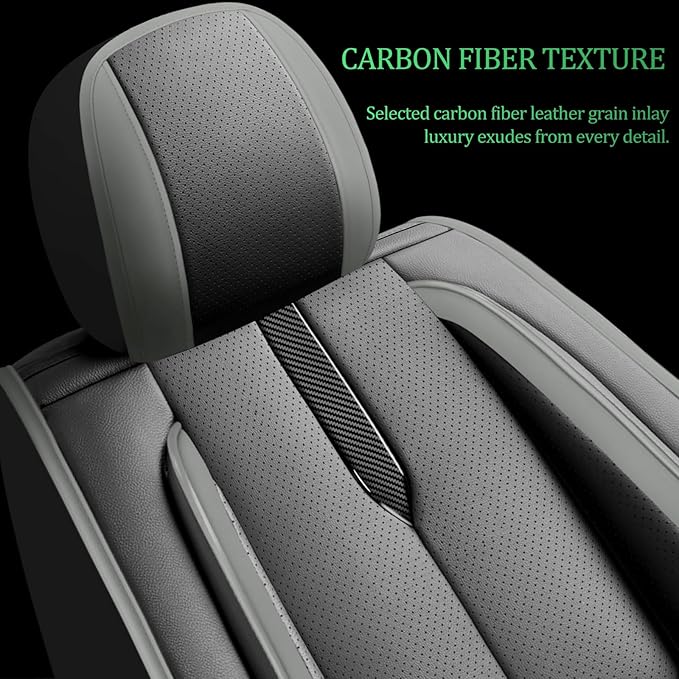 Fit Passport Car Seat Covers for Honda Passport 2019-2025 2026 -Upgraded Premium Waterproof & Breathable Leather,Airbag Compatible,All-Weather Seat Cushion Protector,2 Front/Black-Grey