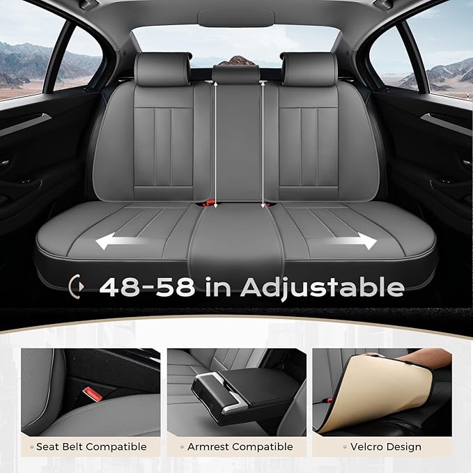 Coverado Seat Covers, Car Front Seat Covers with Backrest, Nappa Leather Car Seat Protectors,Waterproof &Breathable,Anti-Slip Automotive Seat Cushion, Universal Fit for Most Vehicles,2Pcs Black