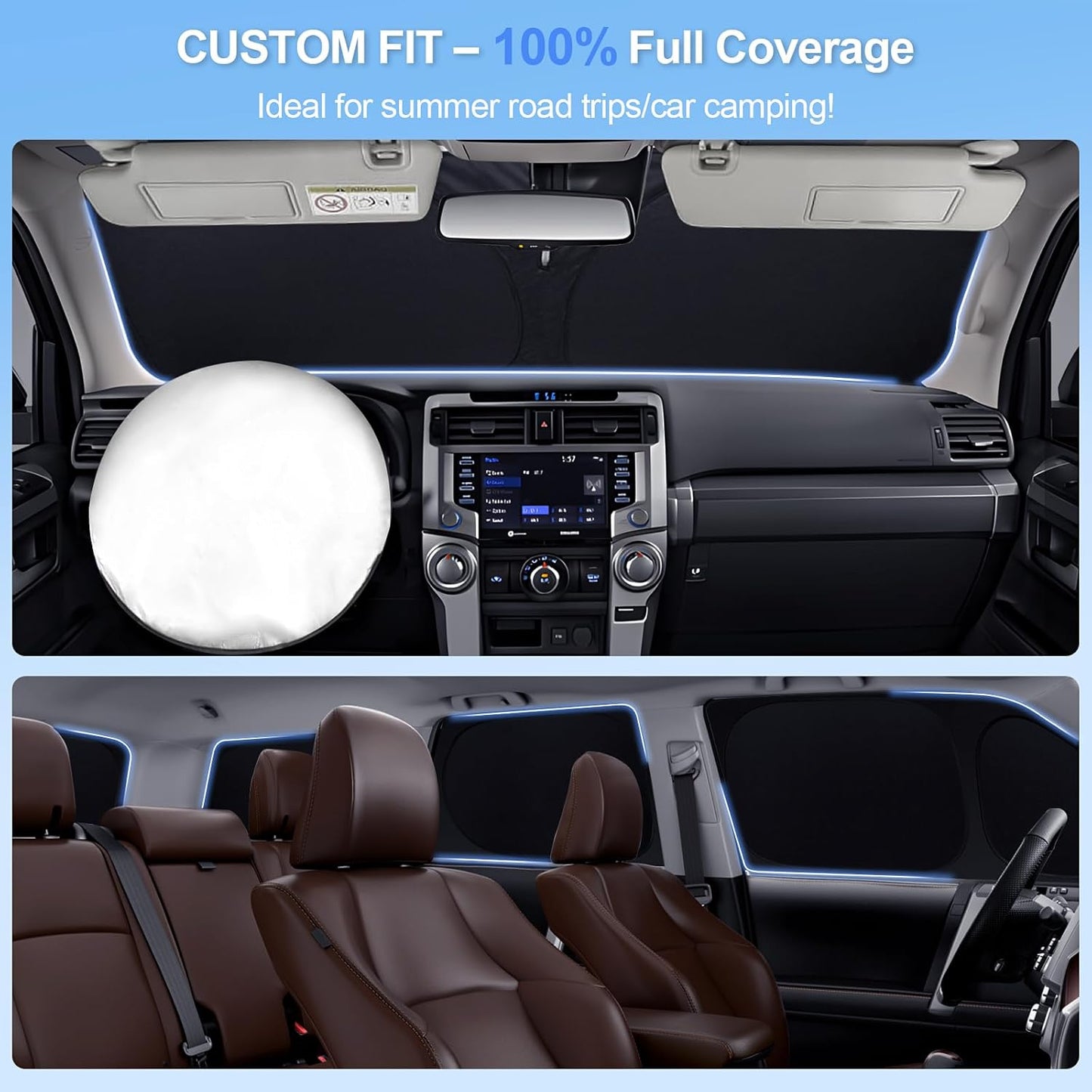 8pcs Car Window Shades for Tesla Model S2012-2025 2026 (Not Model S Plaid/Long Range) Accessories,Windshield Side Rear Full Sunshade,Sun Visor UV Blocking, Privacy Protection for Camping Outdoor