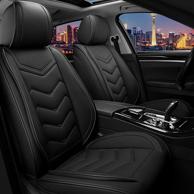 CTDS Car Seat Covers for Honda Accord 2000-2026, Stylish Sport Seat Cover, Premium Nappa Leather Car Seat Cover. Automobile Seat Covers Sets.(Standard 2 Seats/Pure Black)