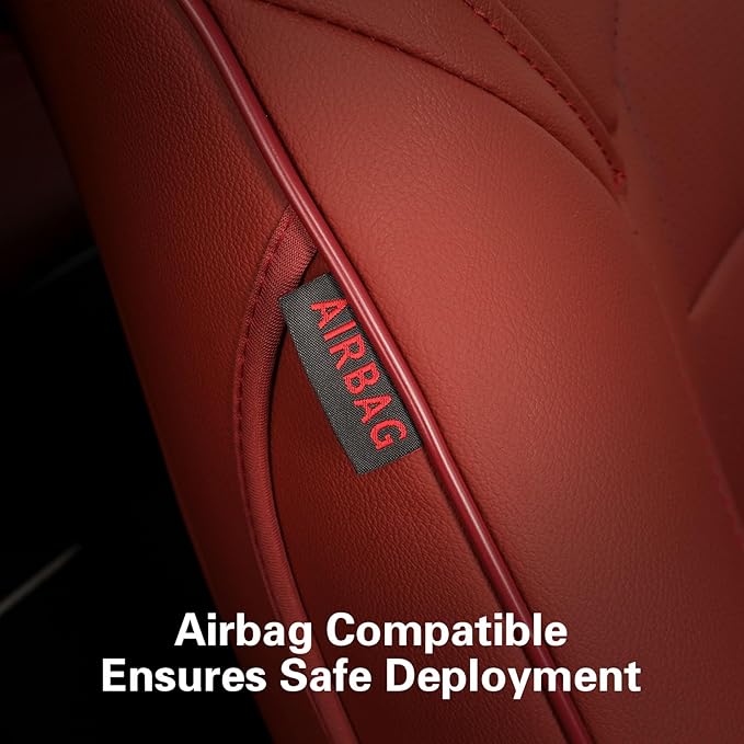 EKR Camry Seat Covers for Toyota Camry XSE,XLE 2025 2026 Waterproof Leather Car Seat Cover Full Set for Trucks SUV-Faux Leather (Burgundy)