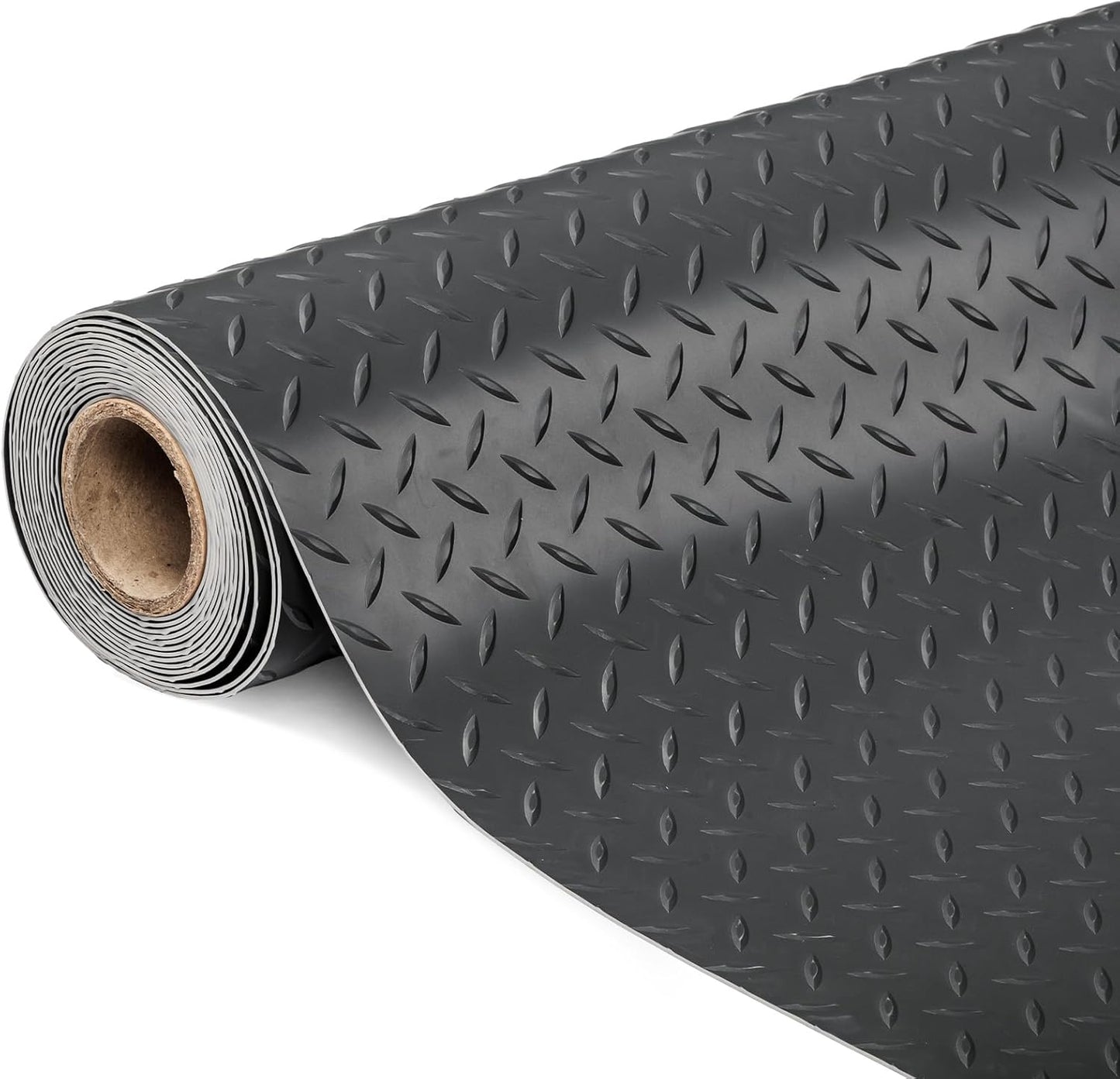 TUFFIOM 5 x 10 FT Garage Floor Mat, Thickened Diamond Plate PVC Garage Mats Flooring Roll for Under Car, Garage Parking Mats for SUVs, Golf Cart, Sports Car