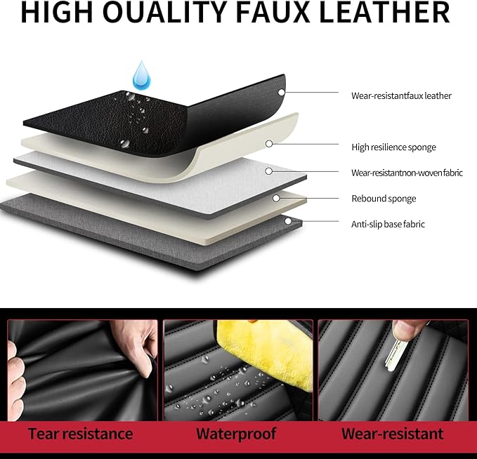 Fit Impreza Car Seat Covers for Subaru Impreza 2004-2024 2025 2026 - Upgraded Premium Waterproof & Breathable Leather, Airbag Compatible, All-Weather Seat Cushion Protector (Full Set, Black)