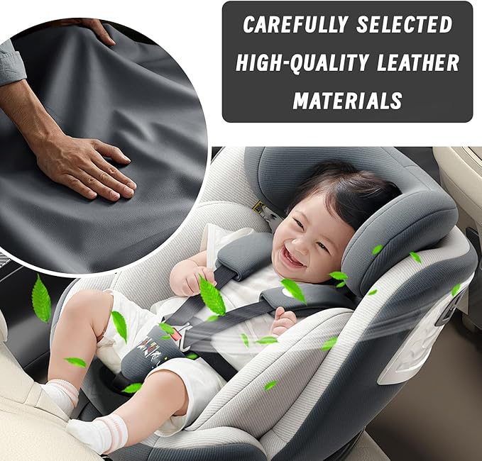 Car Armrest Cushion, 5 in 1 Center Console Cover with 2 Cup Holders, Phone Holder, Tissue Holder, Storage Bag, Multifunctional Leather Heightened Car Armrest Cushion for Most Cars