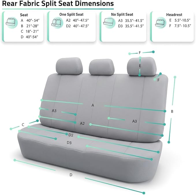 FH Group Automotive Car Seat Covers Rear Set Premium 3D Air Mesh Seat Covers, Airbag Compatible and Split Bench Cover Universal Fit Interior Accessories for Cars Trucks and SUVs - Pink