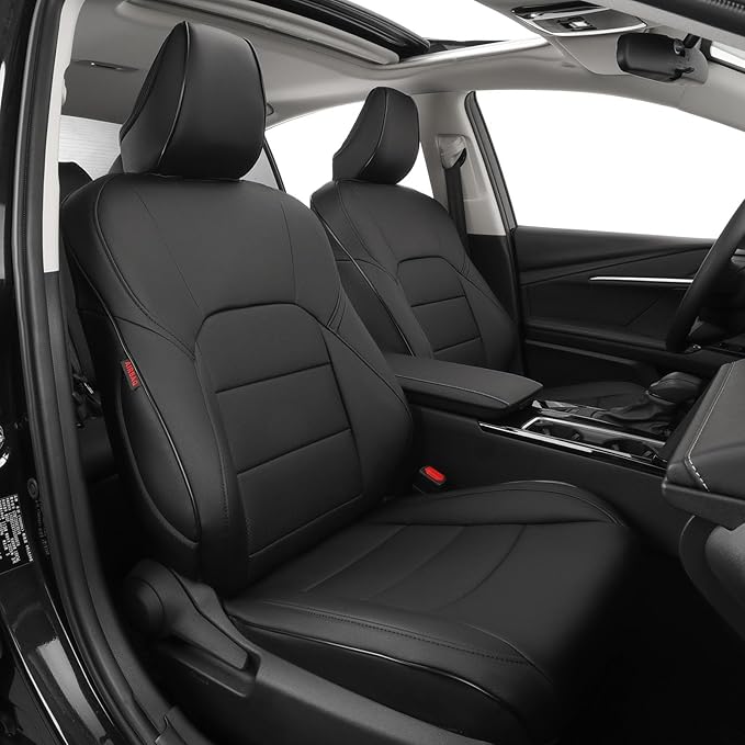 EKR Camry Seat Covers for Toyota Camry SE,XSE,SE Sport 2012-2017 (Not for Hybrid) Leather Car Seat Cover Full Set for Trucks SUV-Faux Leather (Black)