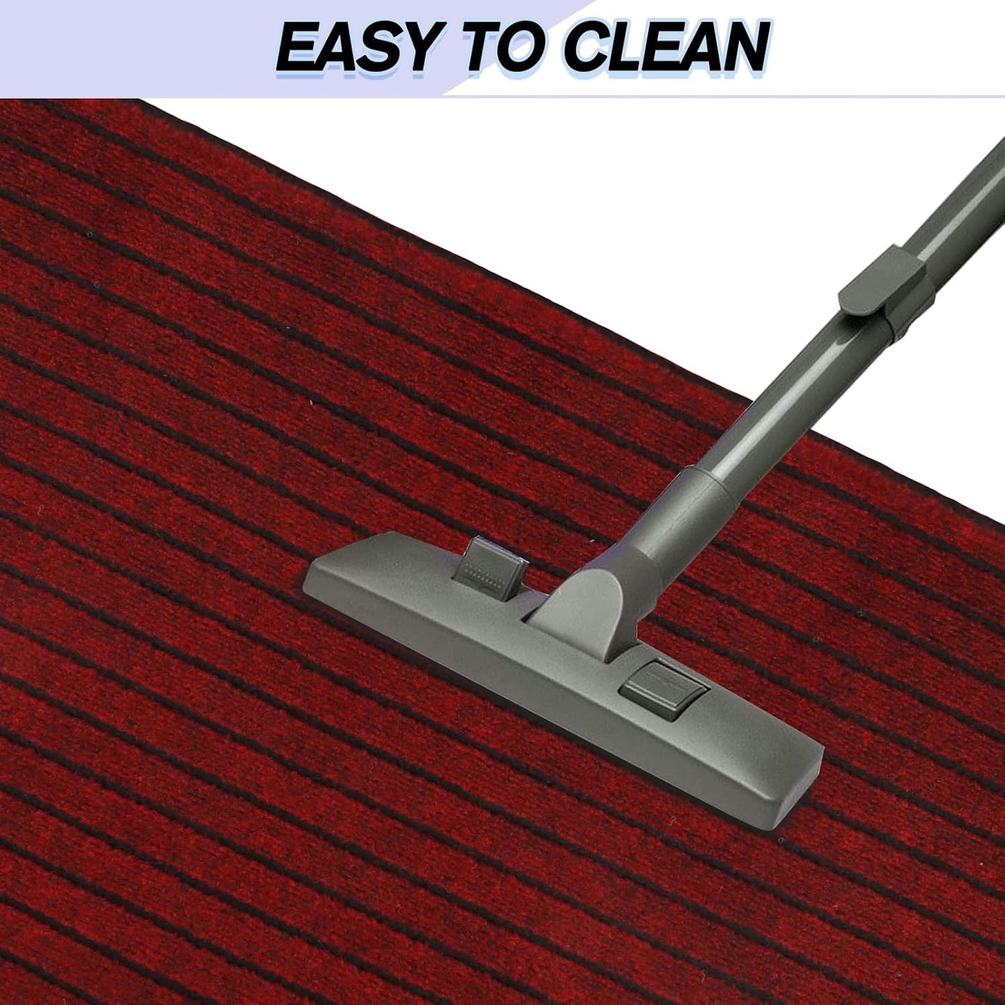 Custom Size Backed Non-Slip Area Rugs Runner, Easy Clean, Waterproof Runner Rugs for Hallway Entryway, Kitchen, Laundry, 2FT x 78FT, Red Stripe