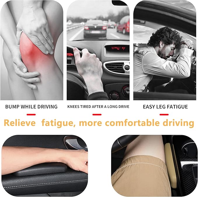 OFBAND 2PCS Elbow Pad Arm Rest for Car,Soft Leather Arm Rest Pillow with One-Piece Molding for Comfortable Support,Universal Car Accessories Car Knee Cushion Car Door Armrest Pads (Black)