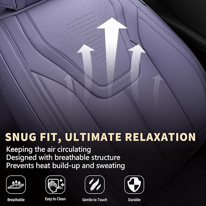 FLORICH Car Seat Covers, Premium Leatherette Car Seat Covers Front Seats, Automotive Vehicle Seat Cushions, Waterproof Seat Protectors for Sedans Cars SUV Trucks, Purple