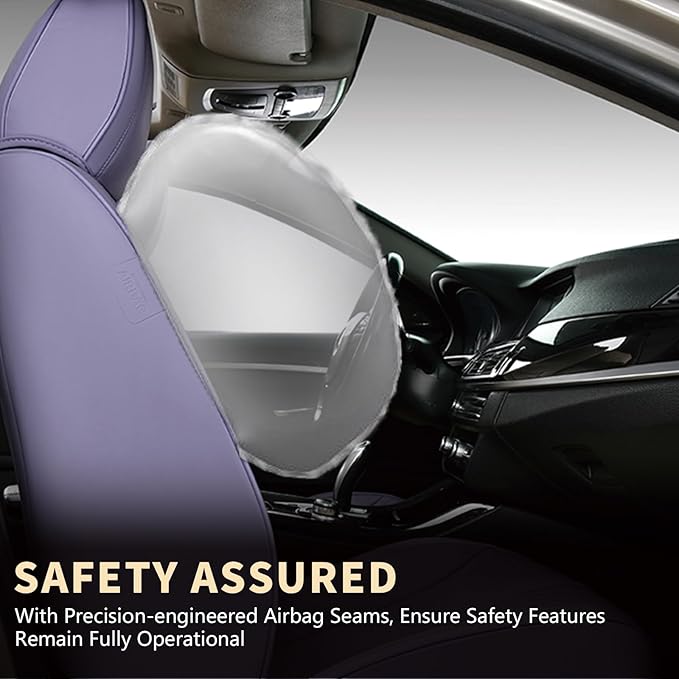 FLORICH Car Seat Cover Full Set, Automotive Seat Covers, Luxury Waterproof Leather Car Seat Protectors, Car Seat Cushions Universal Fit for Most Sedans SUVs Trucks - Purple