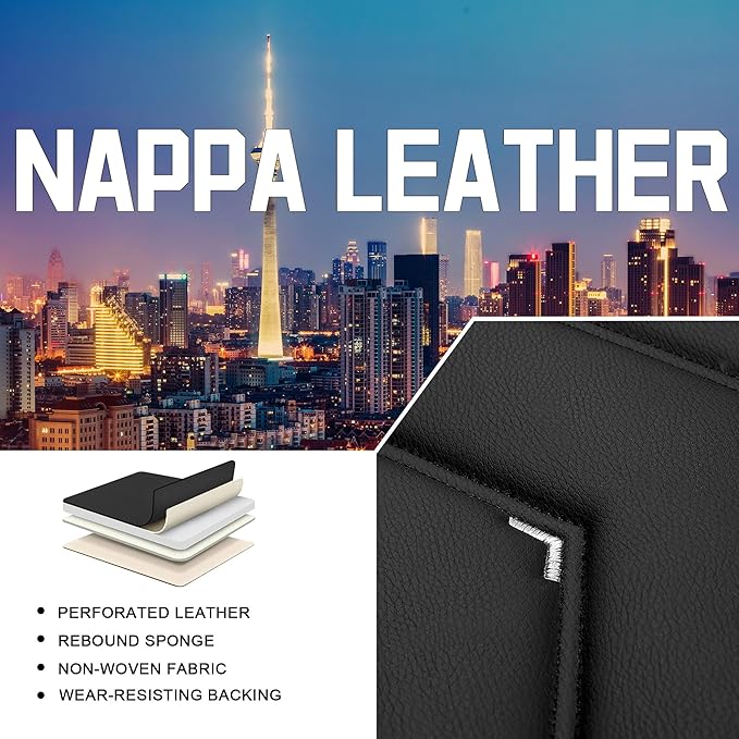 CTDS Car Seat Covers for Honda Accord 2000-2026, Stylish Sport Seat Cover, Premium Nappa Leather Car Seat Cover. Automobile Seat Covers Sets.(Standard 5 Seats/Black White)