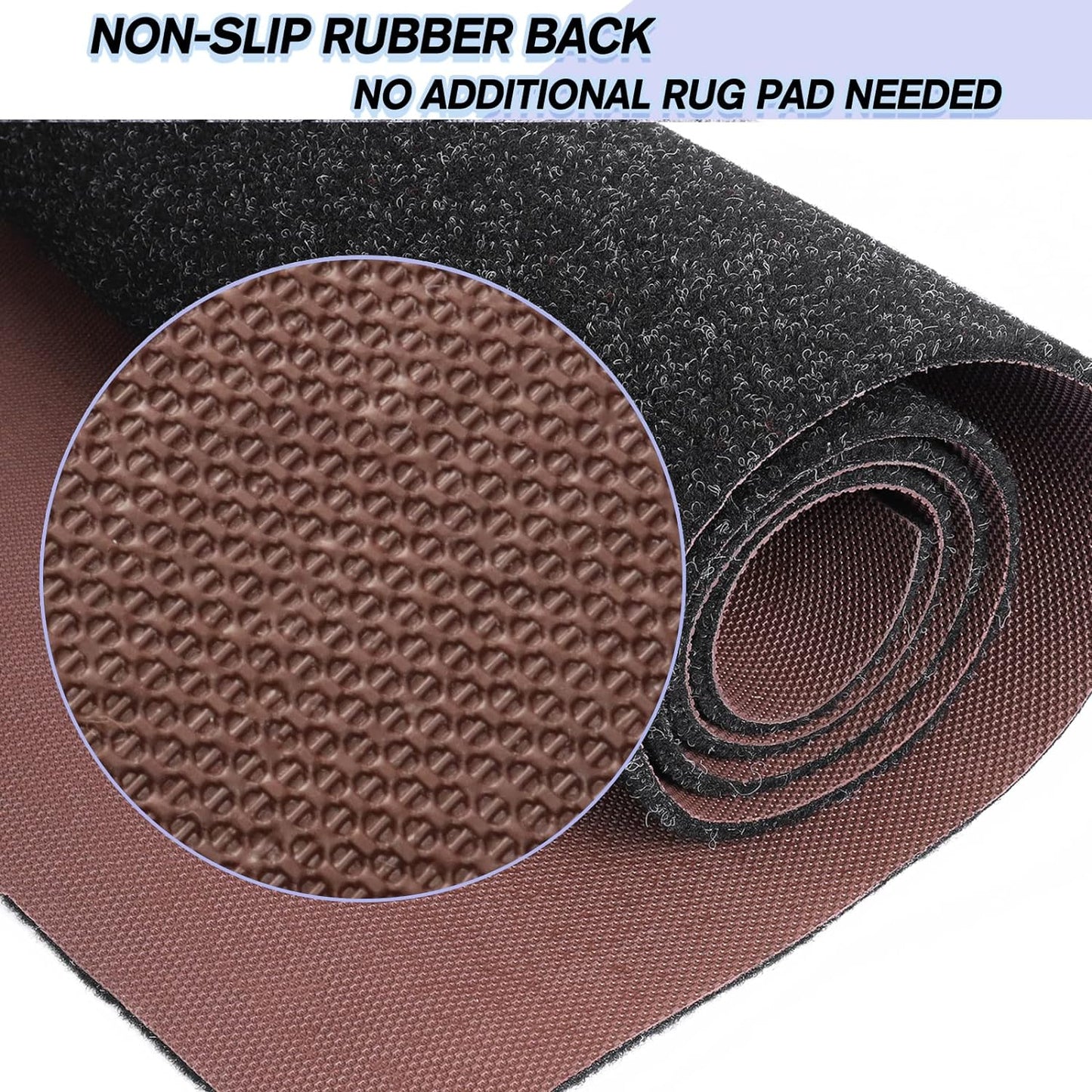Custom Size Backed Non-Slip Area Rugs Runner, Easy Clean, Waterproof Runner Rugs for Hallway Entryway, Kitchen, Laundry, 4FT x 37FT, Black