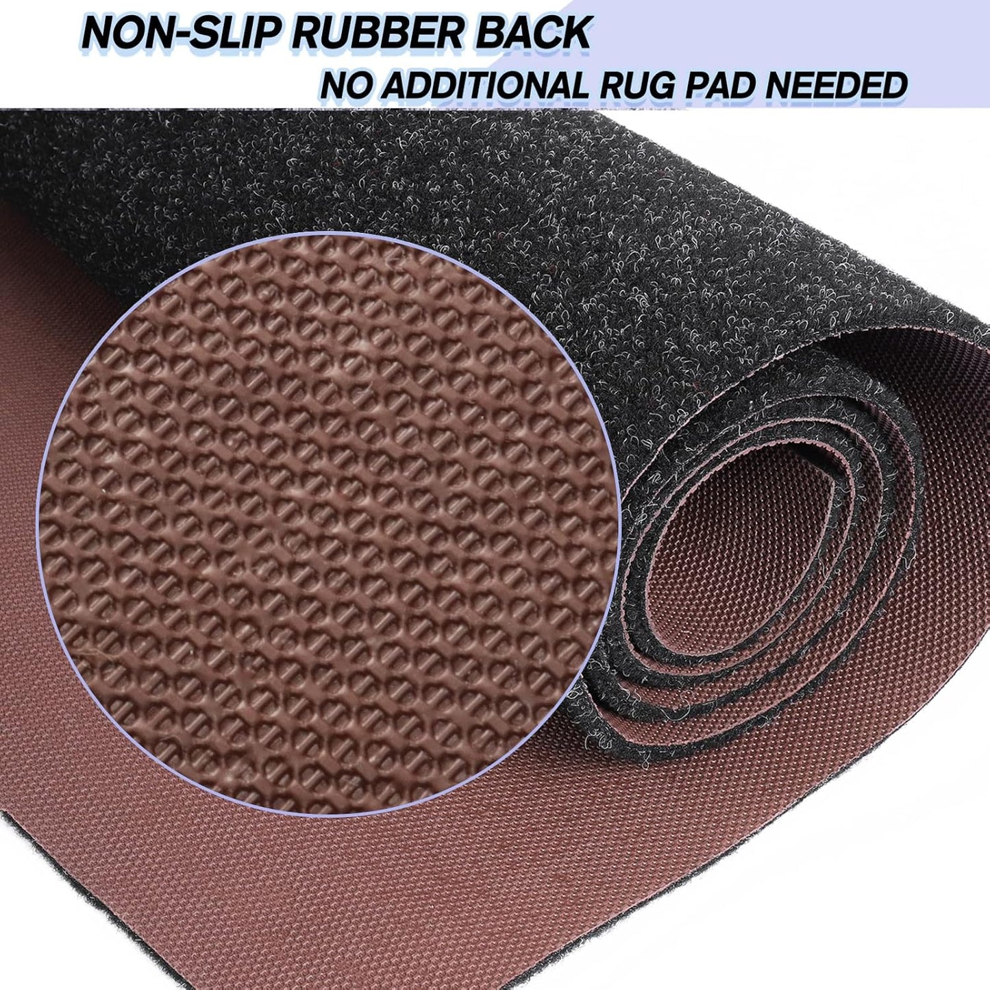 Custom Size Backed Non-Slip Area Rugs Runner, Easy Clean, Waterproof Runner Rugs for Hallway Entryway, Kitchen, Laundry, 4FT x 22FT, Black