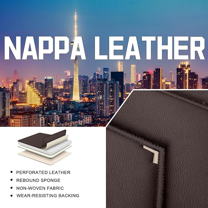 CTDS Car Seat Covers for Honda Accord 2000-2026, Stylish Sport Seat Cover, Premium Nappa Leather Car Seat Cover. Automobile Seat Covers Sets.(Standard 2 Seats/Coffee Color)