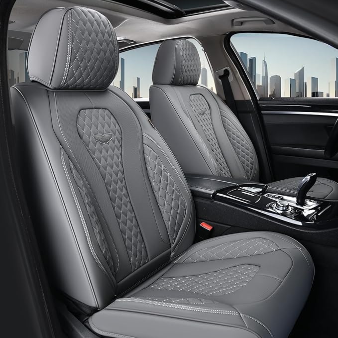 Coverado Automotive Seat Covers, Car Seat Covers 2 Seats, Gray Car Seat Cover, Driver Seat Covers, Front Car Seat Covers Car Seat Protector Universal Fit Most Cars