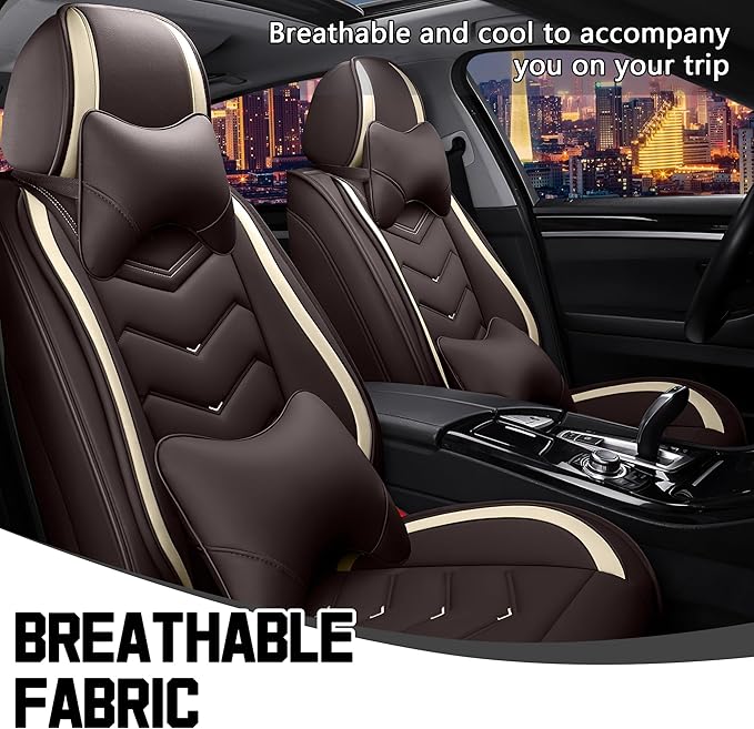 CTDS Car Seat Covers for Honda Accord 2000-2026, Stylish Sport Seat Cover, Premium Nappa Leather Car Seat Cover. Automobile Seat Covers Sets.(Luxury 2 Seats/Coffee Color)