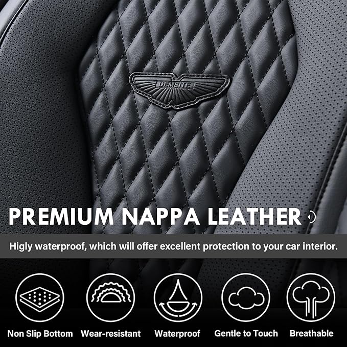 Coverado Car Seat Covers Full Set, Black Seat Covers, Automotive Car Seat Cover, Car Seat Cushion, Car Seat Covers Front Seats Back Seat Covers, Car Seat Protector Universal Fit Most Cars