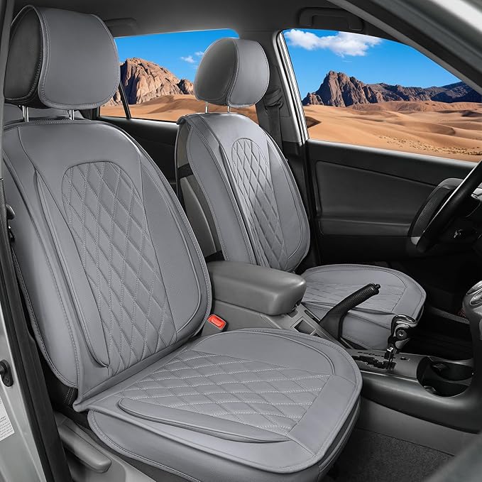 LINGVIDO Car Seat Covers Full Set (5 Seats) - Premium Perforated Nappa Leather, Waterproof Shield, Omni-Adapt Fit SUVs Sedans, Ultimate Family & Pet Protection