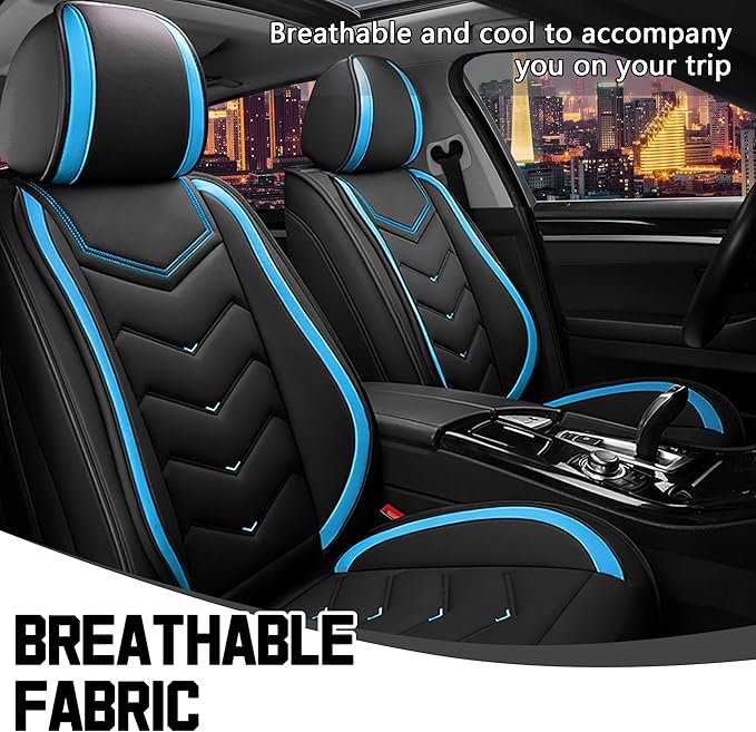 CTDS Car Seat Covers for Honda Civic 2000-2026, Stylish Sport Seat Cover, Premium Nappa Leather Car Seat Cover. Automobile Seat Covers Sets.(Standard 2 Seats/Black Blue)