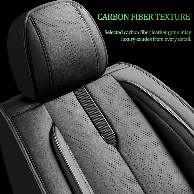 Fit Forester Car Seat Covers for Subaru Forester 2007-2024 2025 2026 -Upgraded Premium Waterproof & Breathable Leather,Airbag Compatible,All-Weather Seat Cushion Protector,Full Set,Black