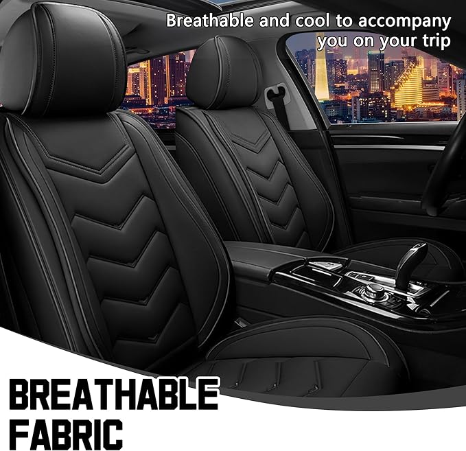 CTDS Car Seat Covers for Honda Accord 2000-2026, Stylish Sport Seat Cover, Premium Nappa Leather Car Seat Cover. Automobile Seat Covers Sets.(Standard 2 Seats/Pure Black)