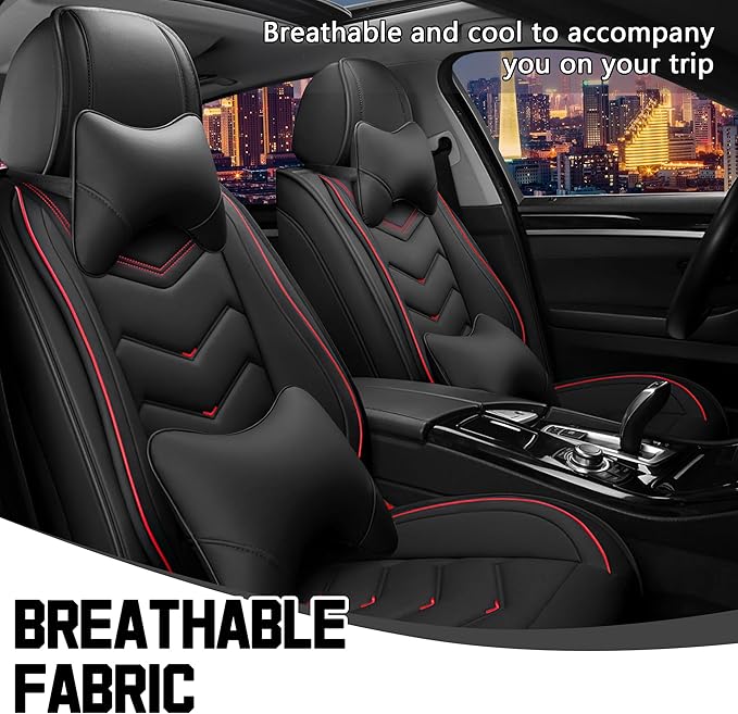 CTDS Car Seat Covers for Honda Accord 2000-2026, Stylish Sport Seat Cover, Premium Nappa Leather Car Seat Cover. Automobile Seat Covers Sets.(Luxury 2 Seats/Black)