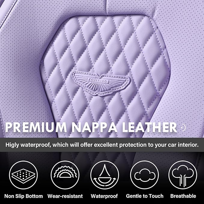 Coverado Seat Covers, Car Seat Covers Front Seats, Purple Car Seat Cover, Luxury Car Seat Covers, Seat Cushion, Front Car Seat Covers Leatherette Car Seat Protector
