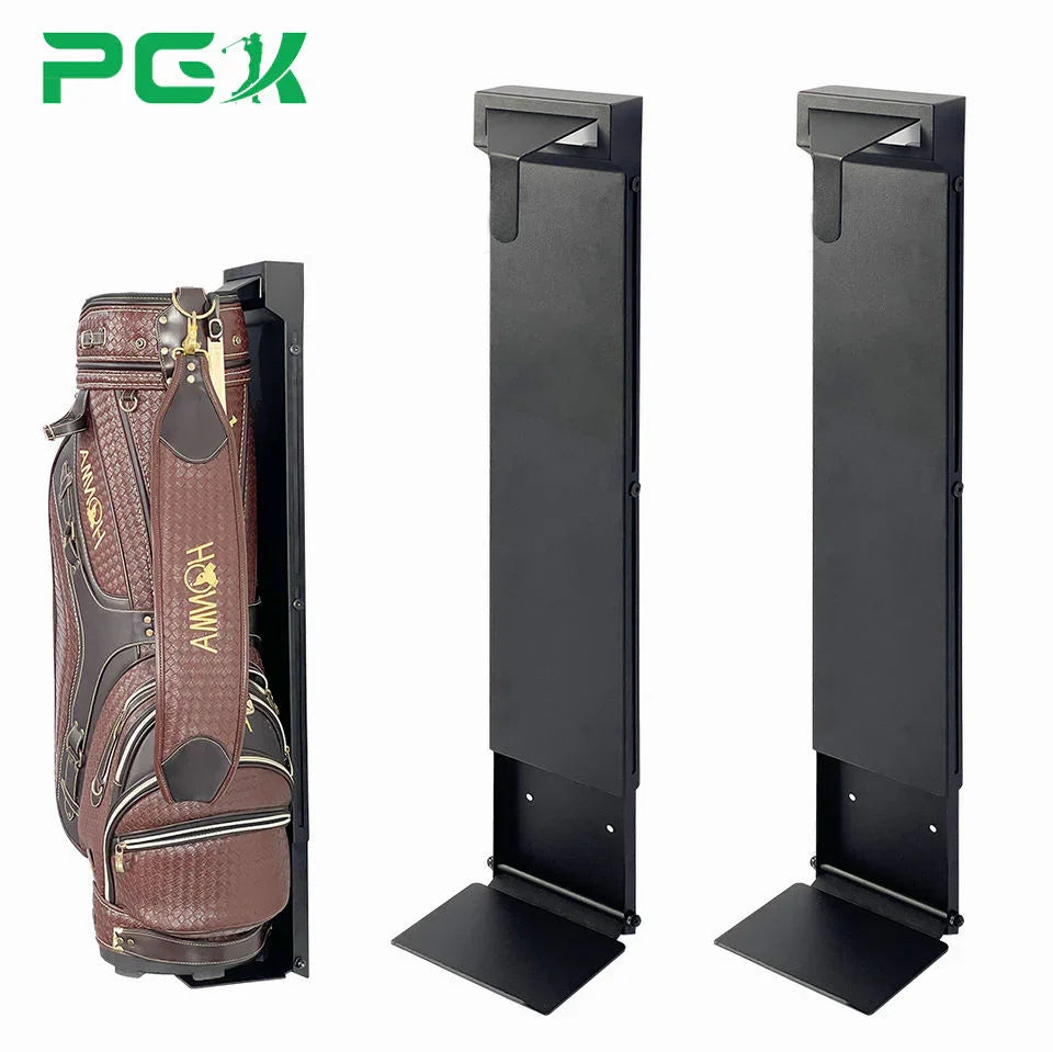 Snavya Wall-Mounted Golf Bag Rack – Waterproof Leather Golf Equipment Storage Organizer with Golf Club Holder