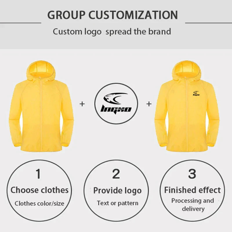 LNGXO Unisex Waterproof Windbreaker