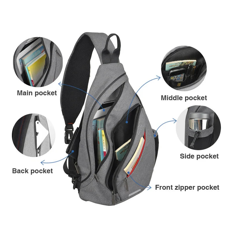 Mixi Unisex Sling Shoulder Backpack