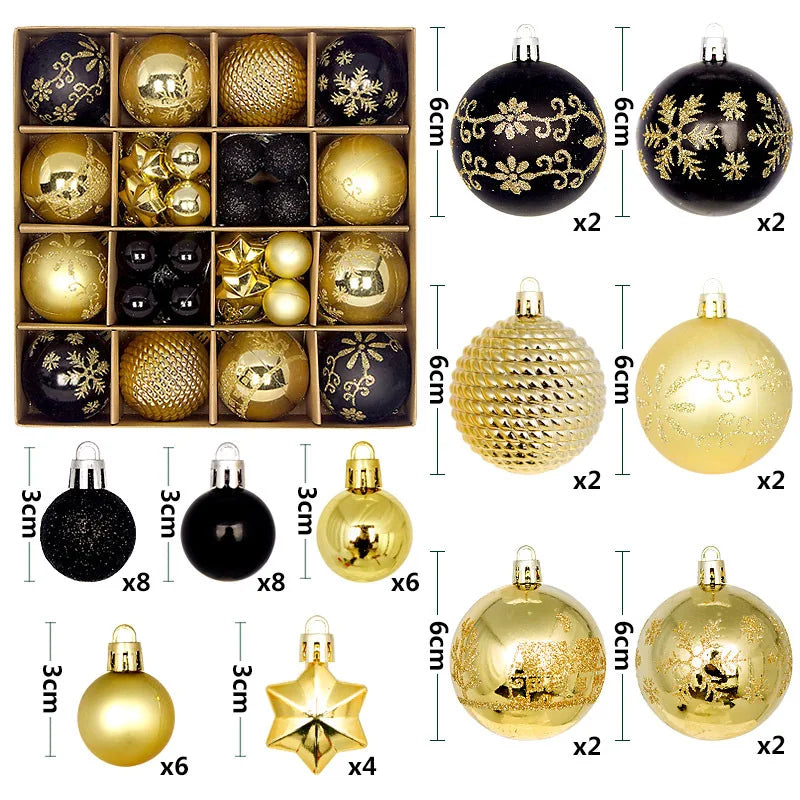44pcs Christmas Ball Ornaments Set