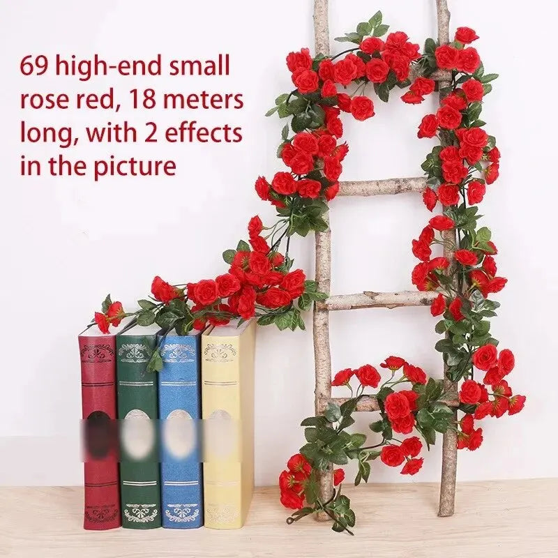 Silk Rose Flower Vine Garland