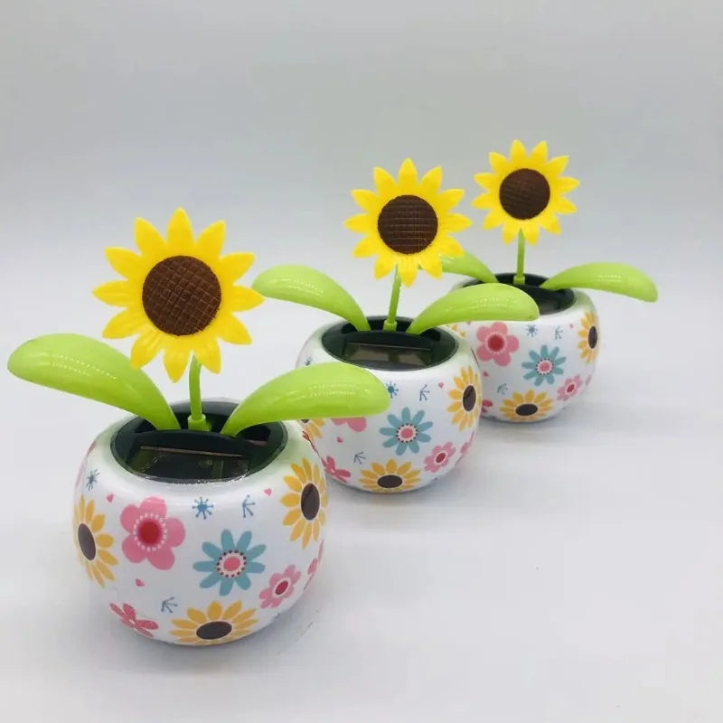 Solar Swing Flower Car Ornament