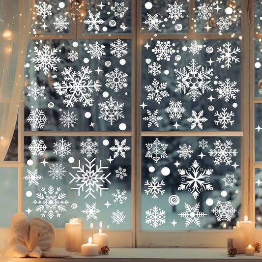 Christmas Snowflake Window Stickers Set