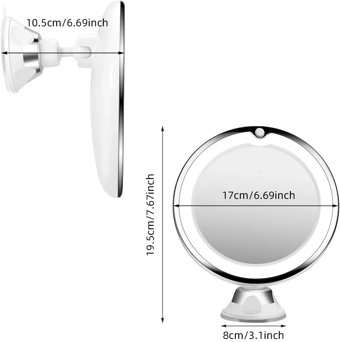 10x Magnifying Lighted Makeup Mirror