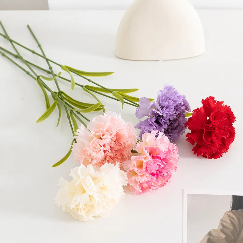 Large White Silk Carnation Flower