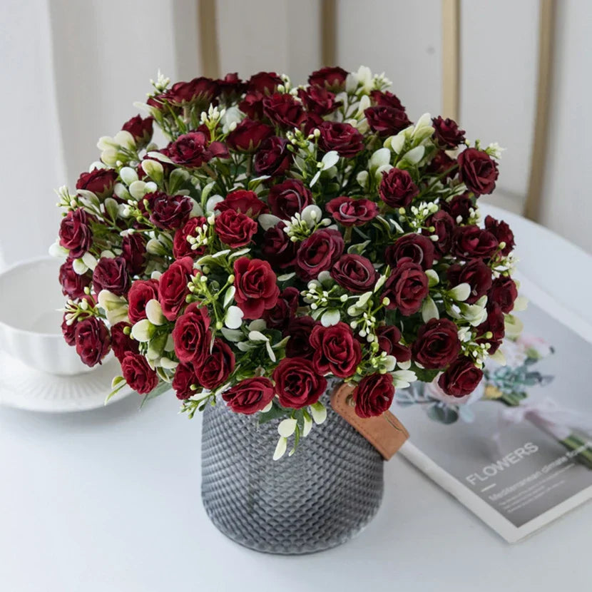 Silk Rose Bouquet Decor