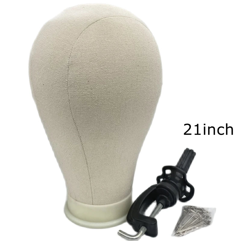 Canvas Block Wig Head Stand