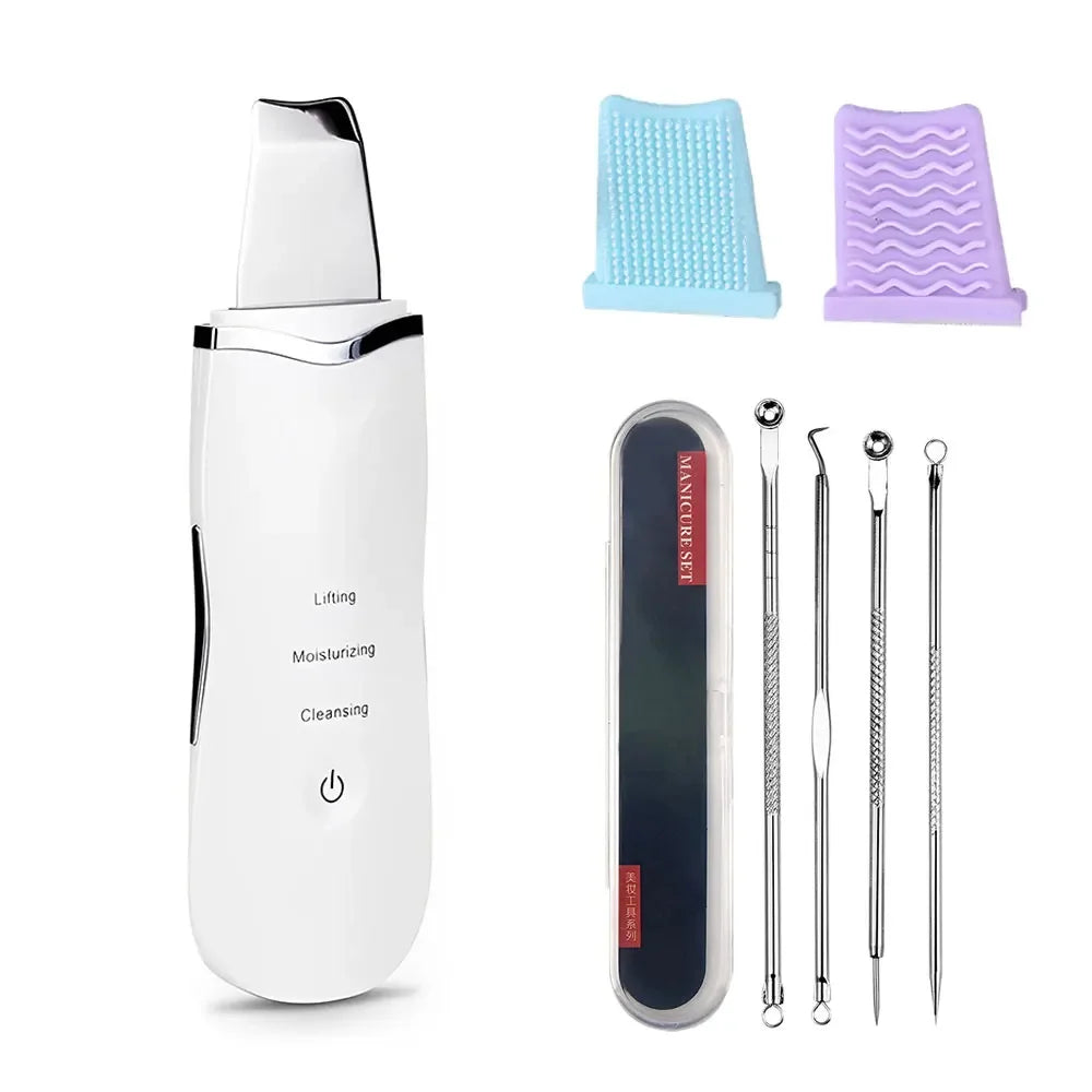 Ultrasonic Facial Skin Scrubber Cleanser