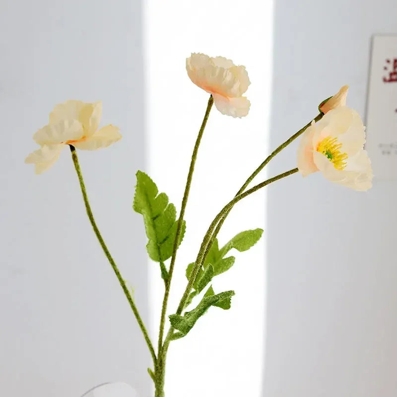 Silk Poppy Flower Branch