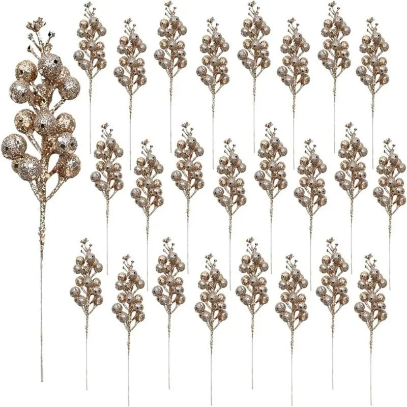 10pcs Sparkling Berry Christmas Ornaments