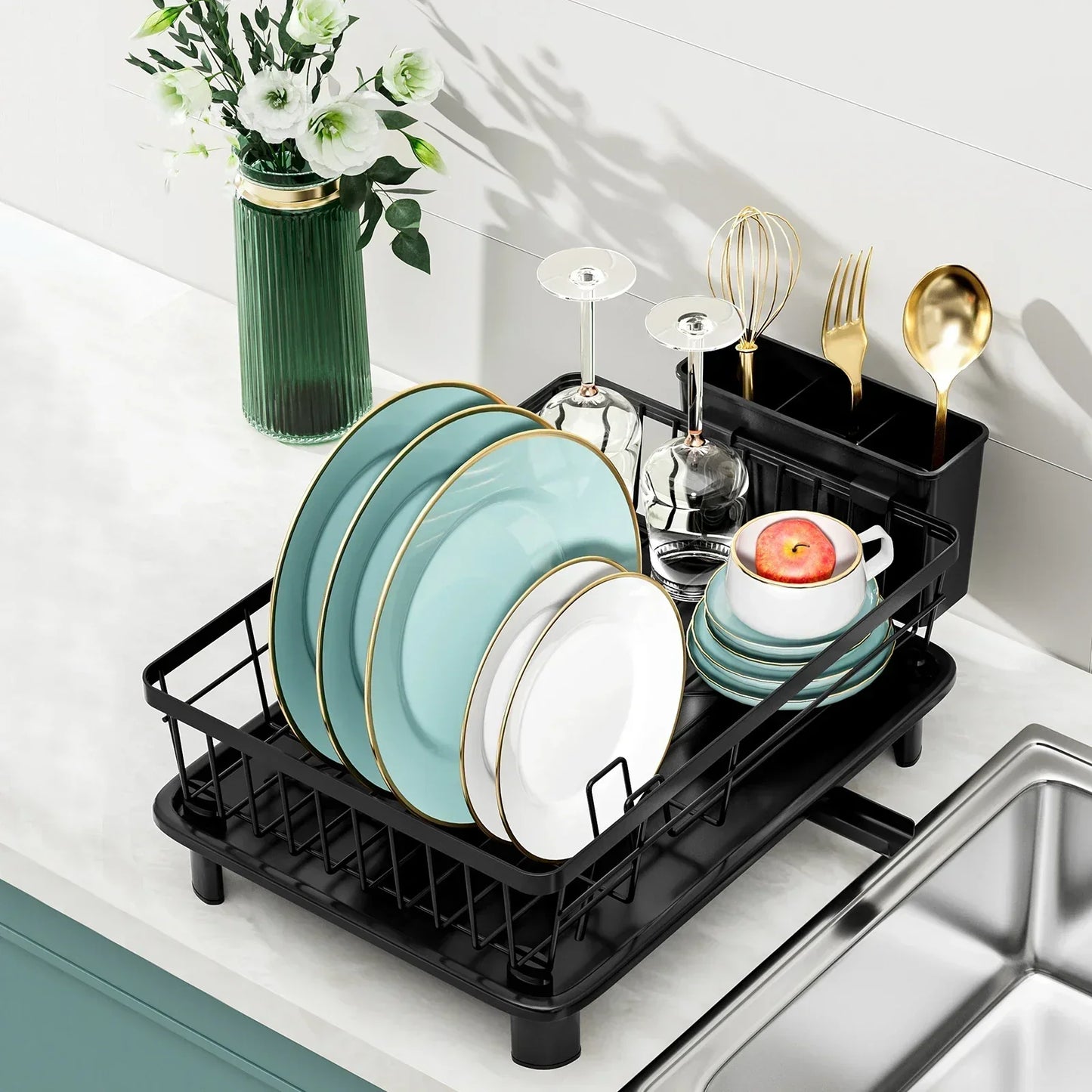 Kitchen Counter Dish Drainer