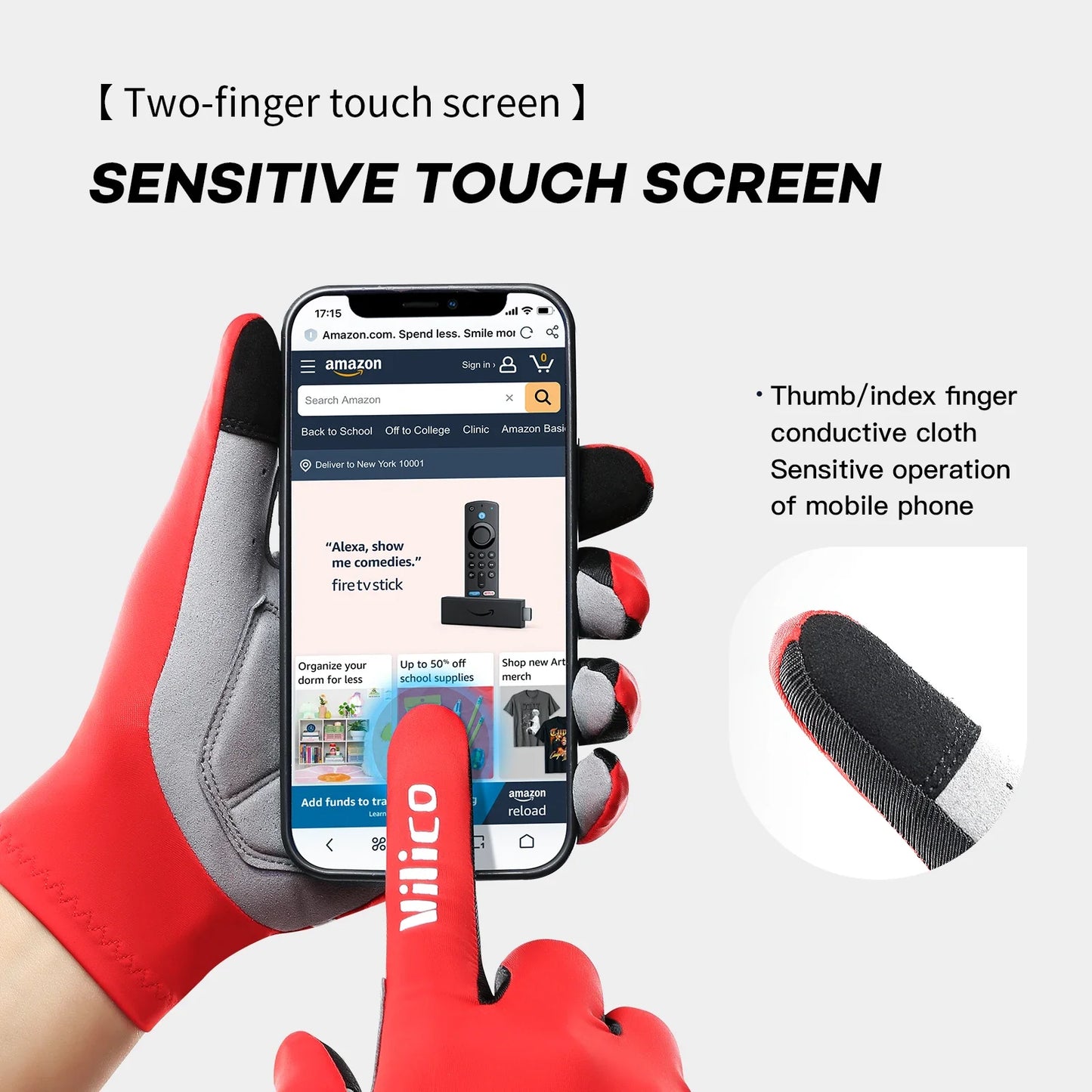 Touchscreen Full Finger Cycling Gloves