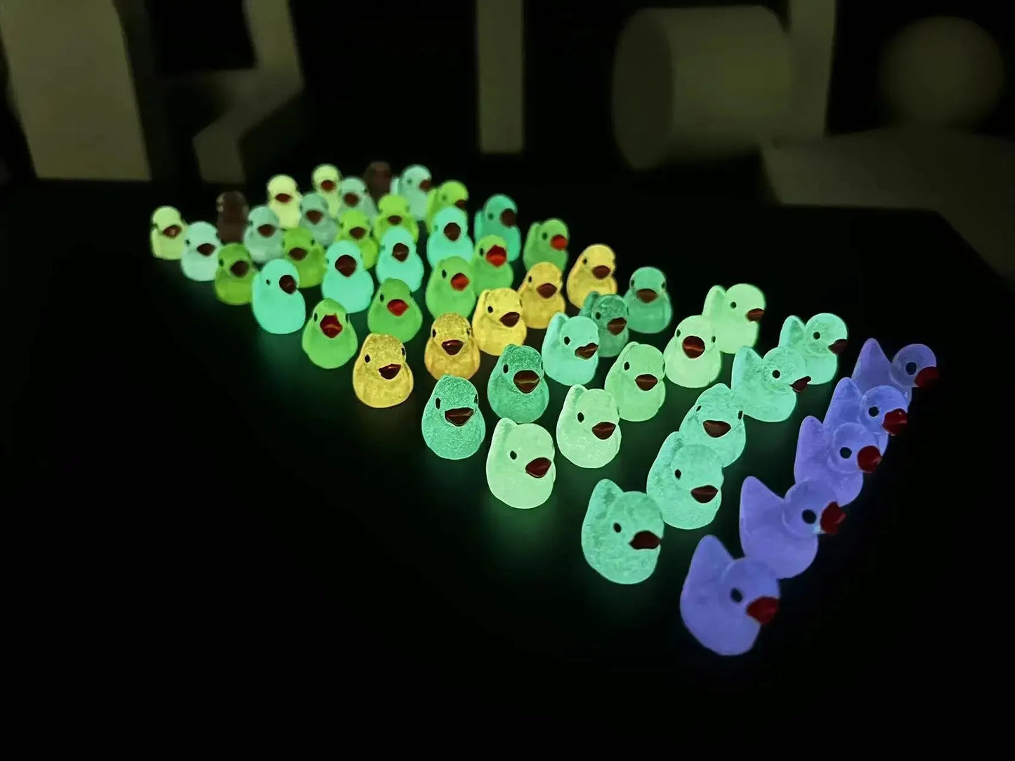 Glowing Mini Resin Duck Set